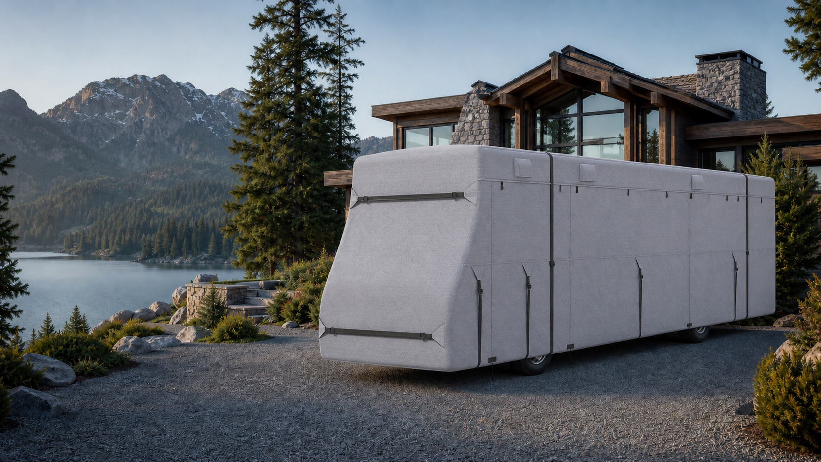 Protective cover fitted to a recreational vehicle