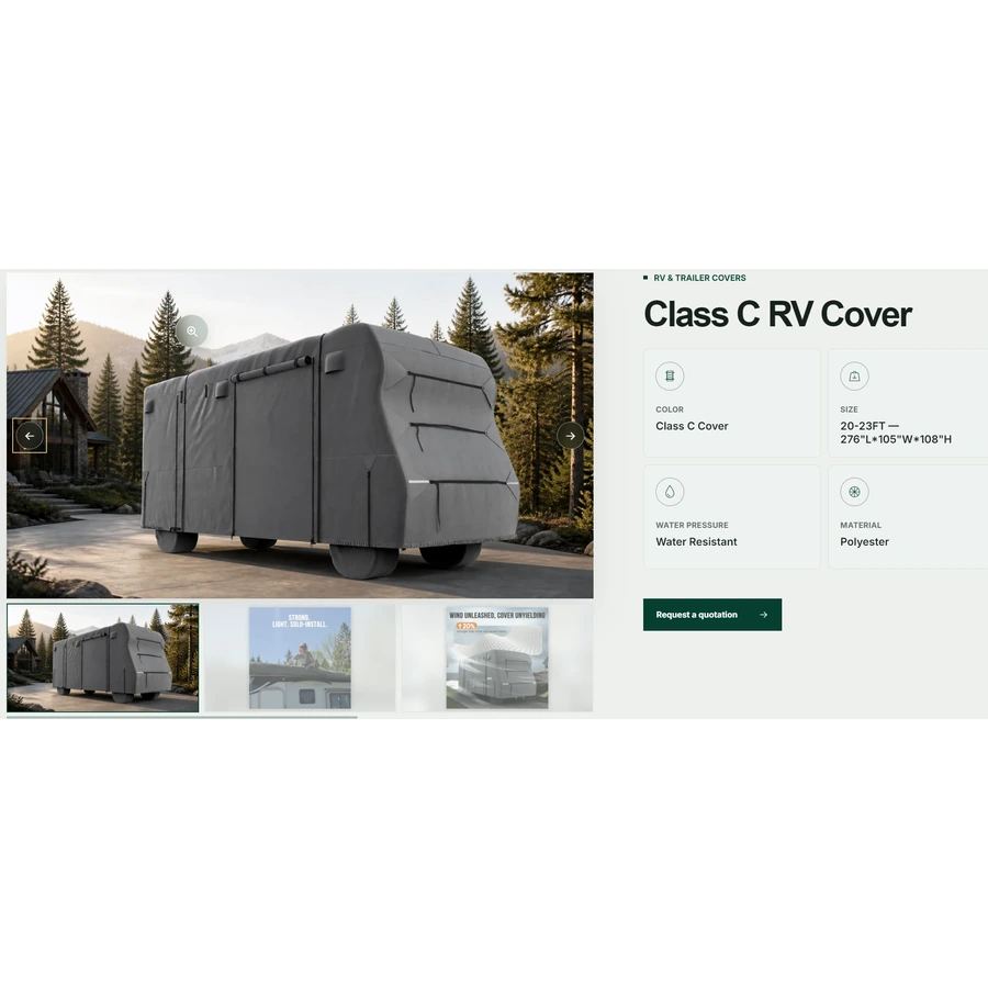 Class C RV Cover detail 1