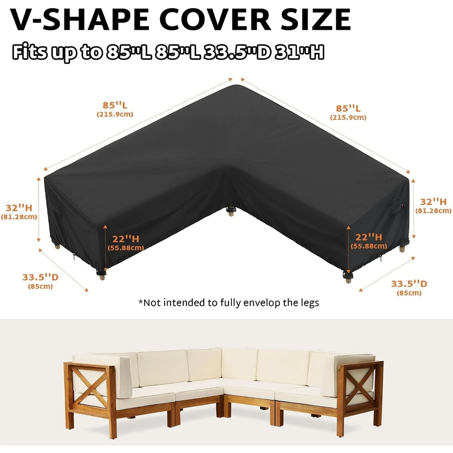 Patio L-Shaped Sofa Cover detail 3
